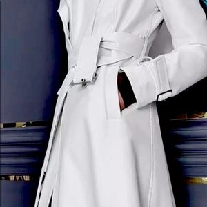 White vegan leather trench coat never worn.